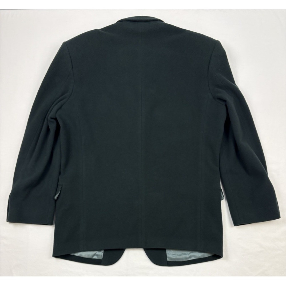 VTG 90s Structure Flannel Wool/Cashmere Ventless Sport Coat Forest Green M EUC - Picture 4 of 10